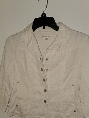 Coldwater Creek Off-White Quilted Snap Jacket